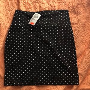 Black and white polka dot bodycon/ pencil skirt